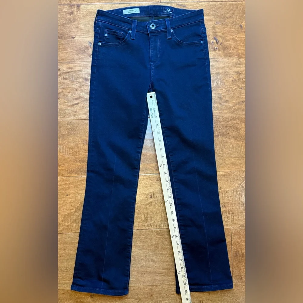 AG Stacie Crop Straight Jeans 25 Dark Rinse Mid Rise Clean Denim